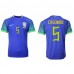 Brazilië Casemiro #5 Voetbalkleding Uitshirt WK 2022 Korte Mouwen